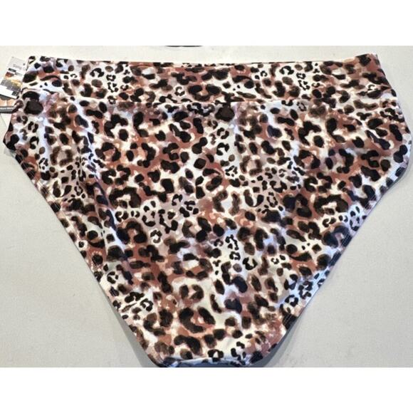 Time And Tru Women’s Plus 2X Leopard Print Underwire Bikini Top Bottom Set Boho - Picture 3 of 6